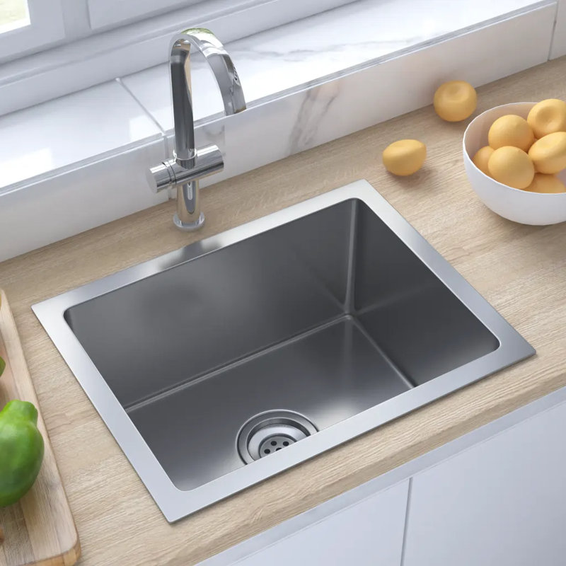 Belfry Kitchen Lucretia 340mm W Steel Flush Kitchen Sink