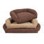 Lit orthopédique pour chien avec traversin en microfibre matelassé-40416253-40416256