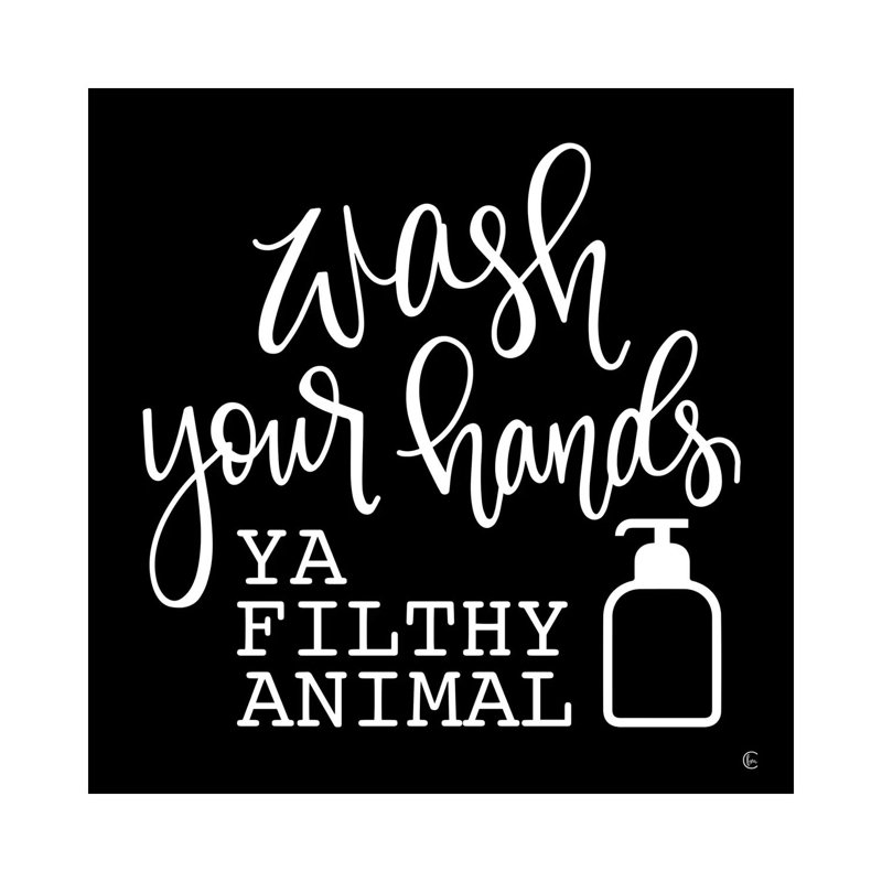 «Wash Your Hands» - impression, H 37 po x l 37 po x P 1,5 po, Toile tendue