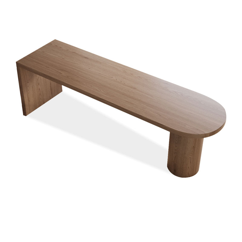 Brown U-Shaped Solid Wood desk, 29.53" H x 86.61" W x  23.62" D