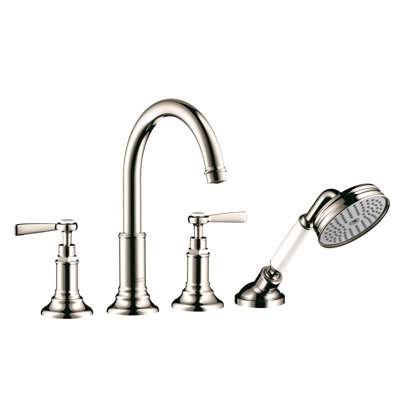 AXOR Montreux Double Handle Deck Mounted Roman Tub Faucet Trim with Handshower