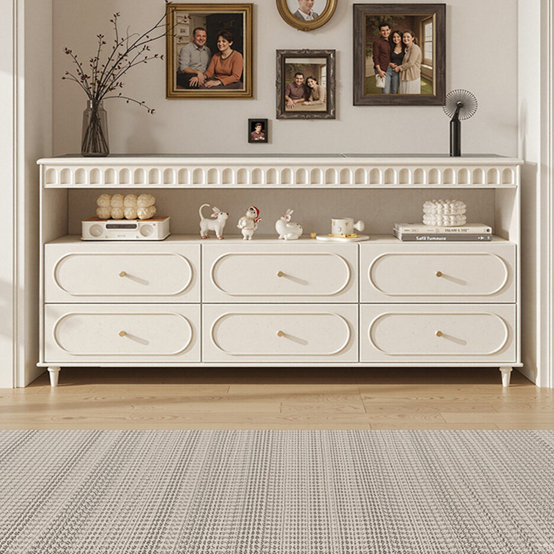 Buffet simple de luxe de style crème clair, H 31,5 po x l 59 po x P 15,7 po