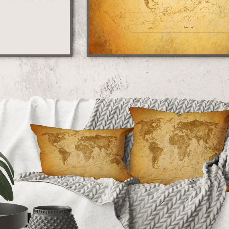Coussin Rectangle, carte du monde antique X