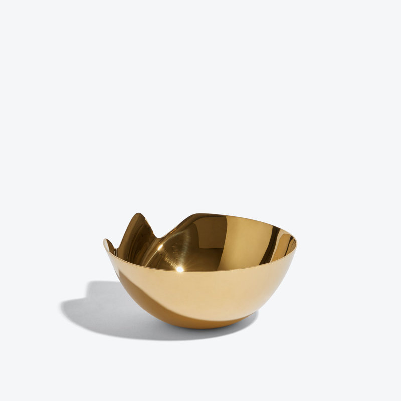 SERENITY Polished Stainless Steel Decorative Bowl, Gold Polished Stainless Steel