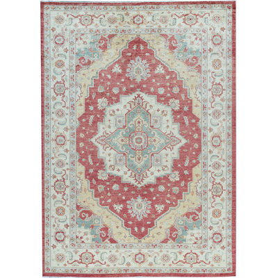 Tapis beige noué à la main de haute qualité