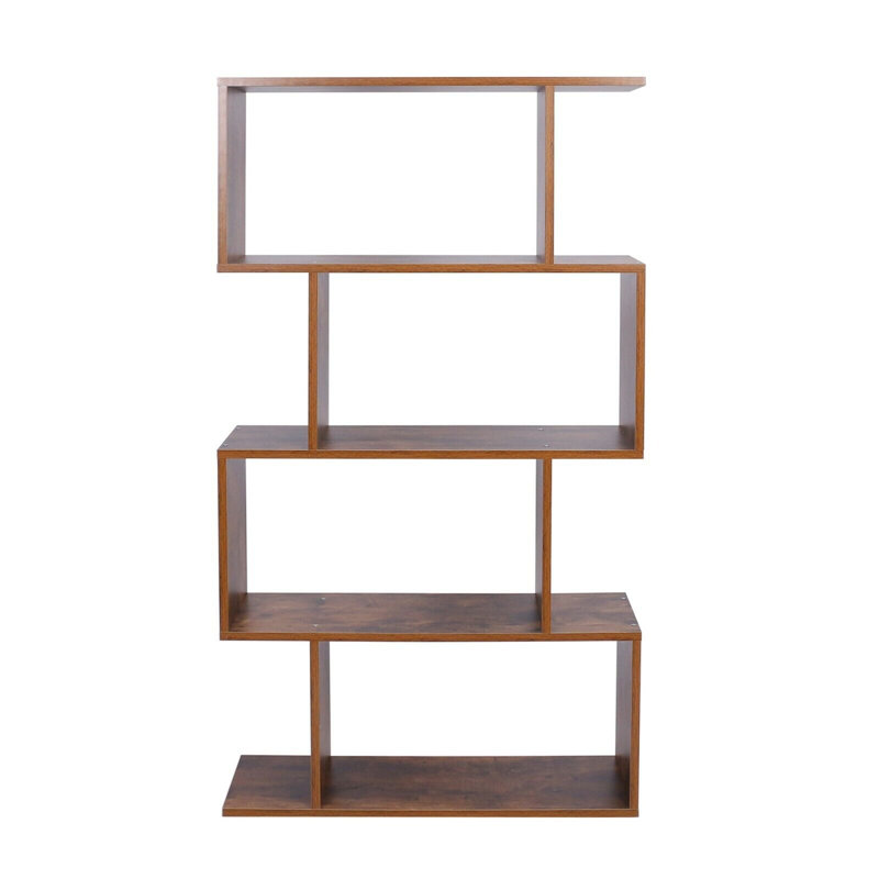 Seese 126.5cm H x 67cm W Geometric Bookcase, Walnut