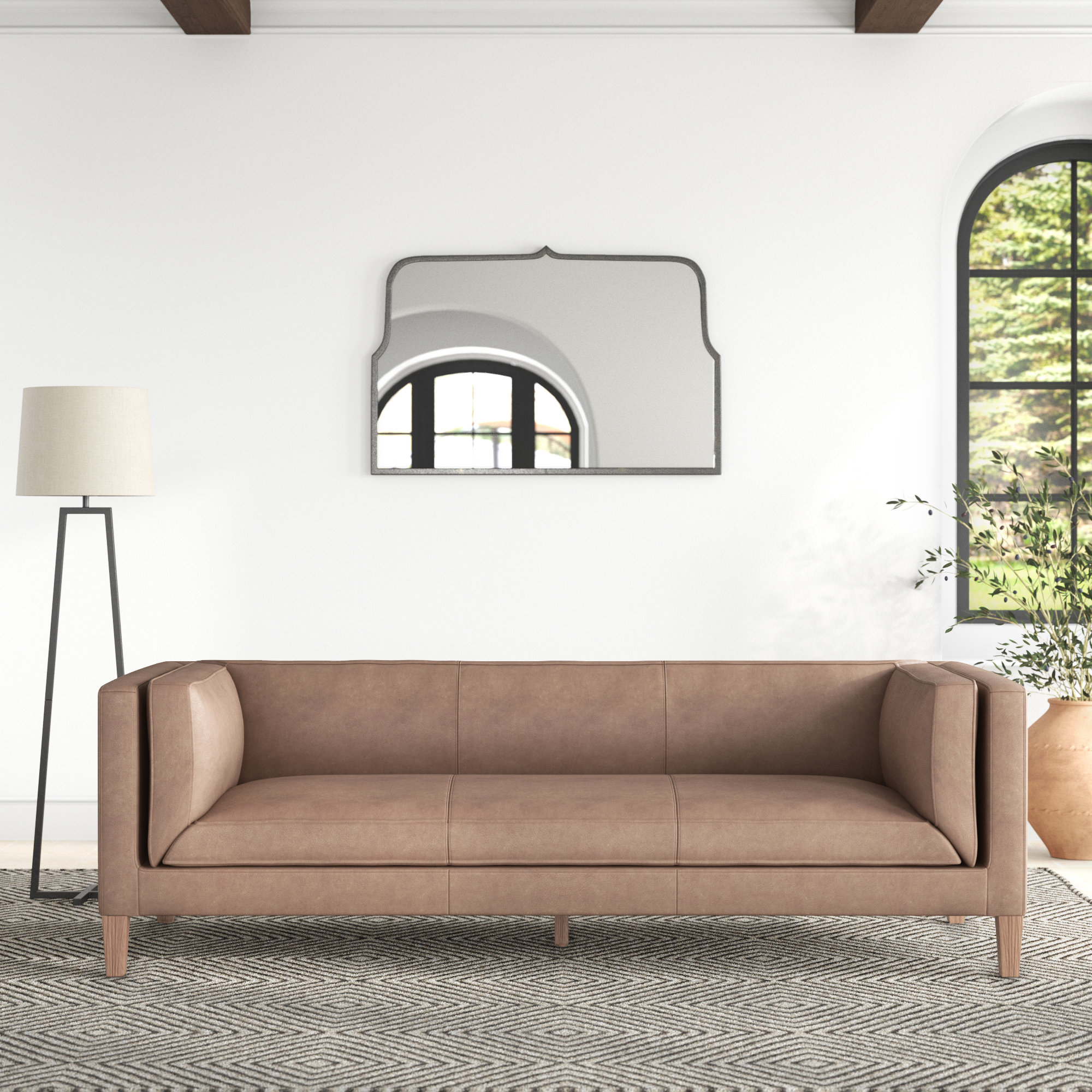 Bernadette 88.2'' Genuine Leather Sofa