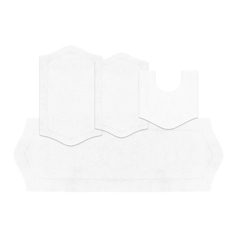 Ensemble de tapis pour salle de bain 4 pièces Morissette, blanc