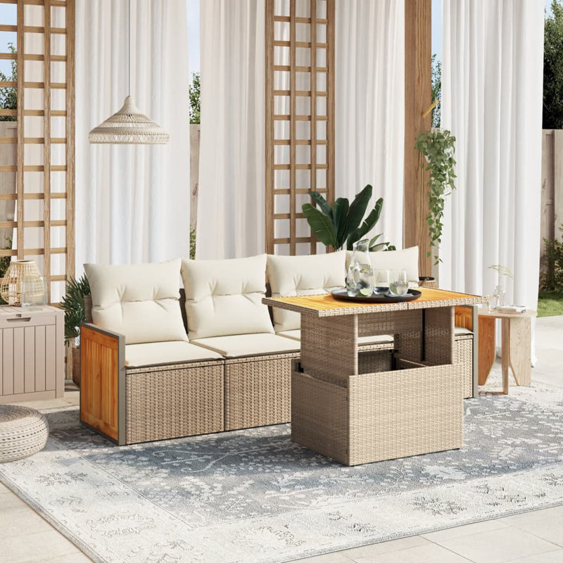 Ensemble de canapé de jardin Vidaxl beige, blanc crème