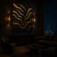 Art mural encadré "Golden équilibre" par - cadre noir