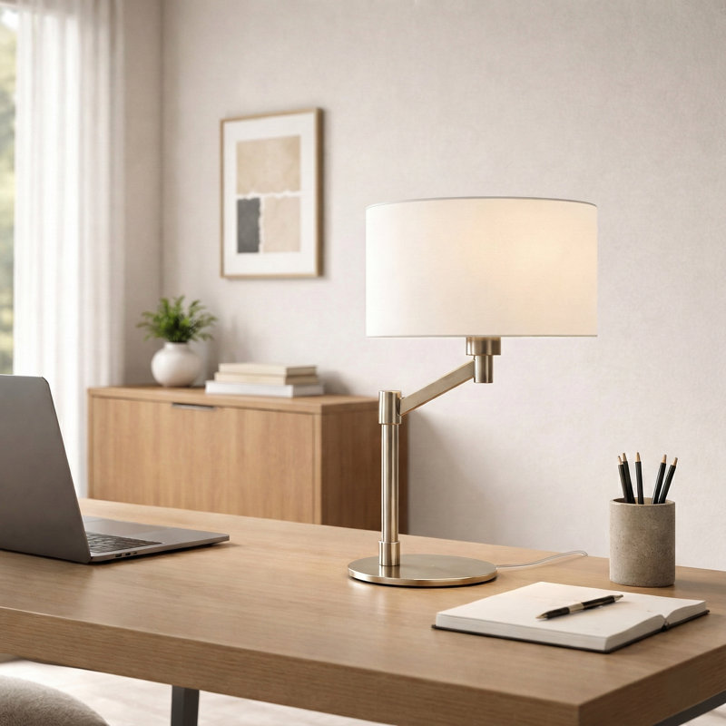 Brushed Nickel Nightstand Table Lamp
