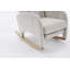 Chaise berçante en coton et lin avec repose-pieds réglable-865409514