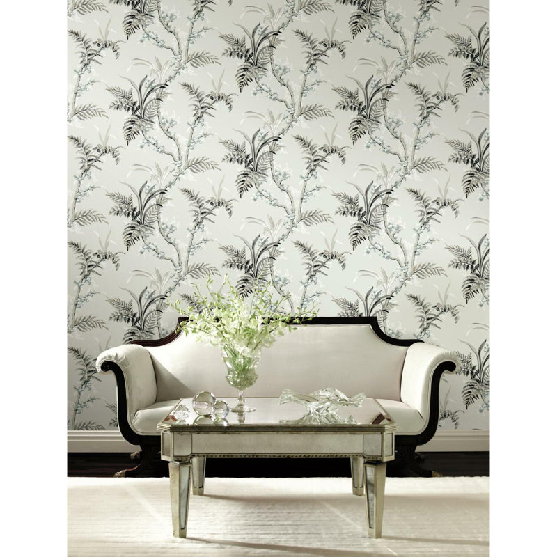 Rouleau de papier peint L 2,25 pi x l 27 po Enchanted Fern, Gris / Beige