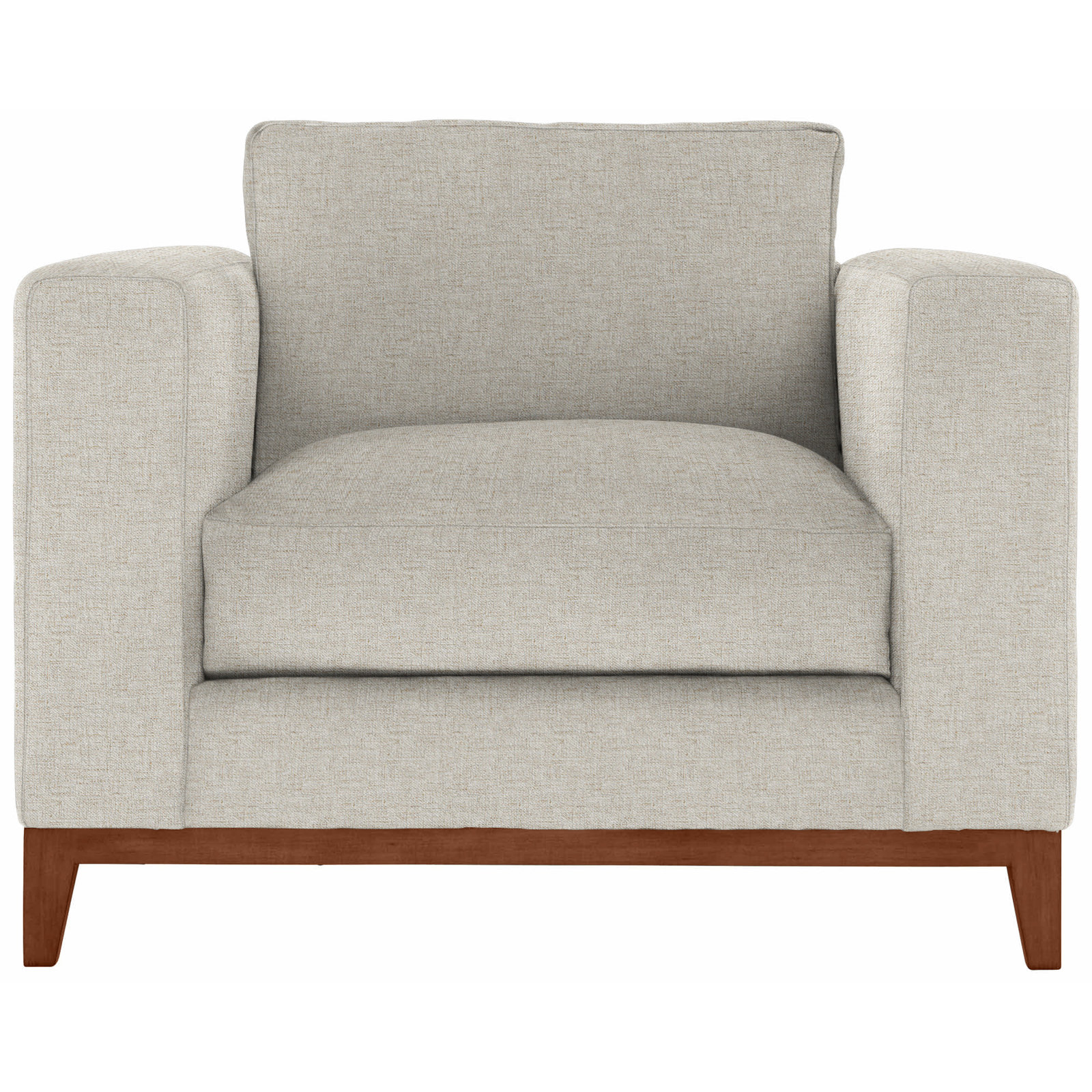 Noel Upholstered Armchair, Cream Linen 1429-002, Tobacco Distressed