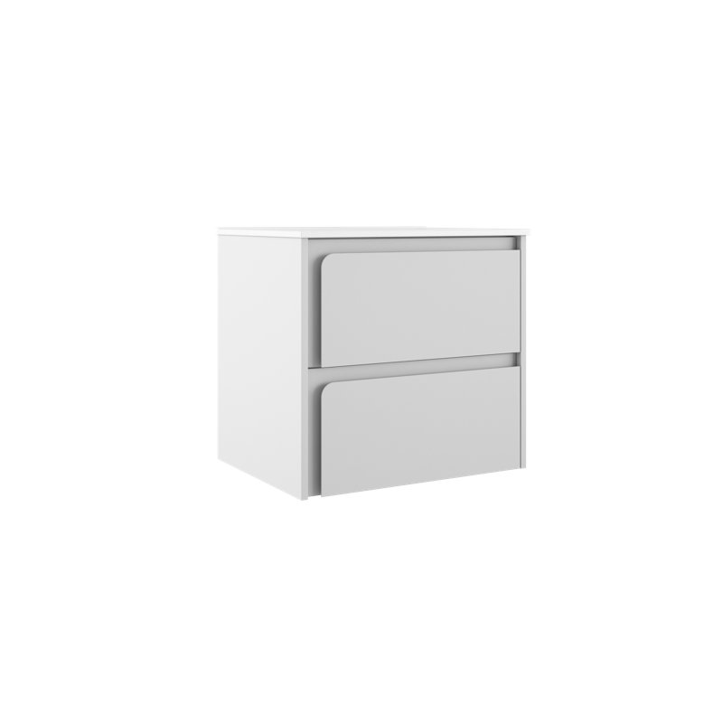Meuble-lavabo mural simple 24 po avec lavabo vasque Cordoba, Blanc, Blanc