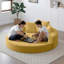 Canapé-lit convertible, multifonctionnel, lit circulaire, canapé futon réglable, canapé-lit en velours côtelé sans assemblage pour appartement bureau chambre salon-9904777