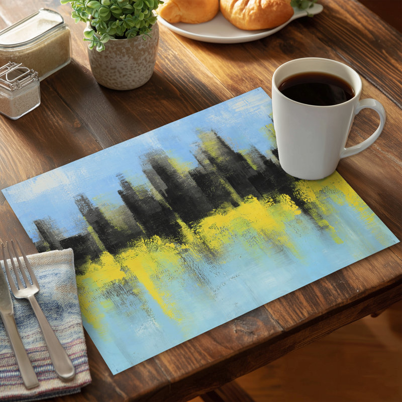 City Made by Sponge Gray Cities Polyester Placemat - Home Decor