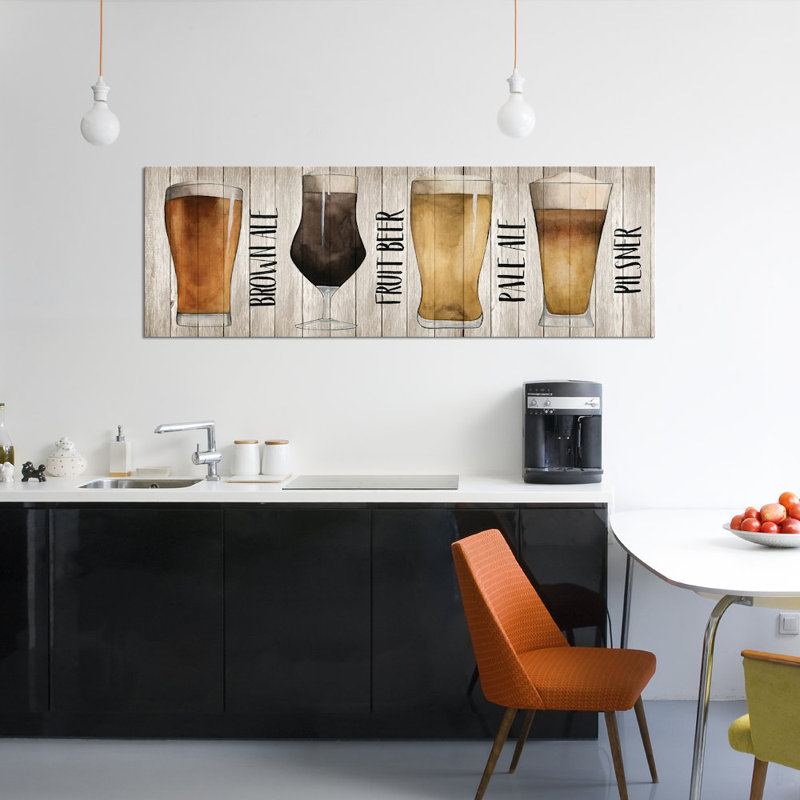 « bière chart i », impression sur toile, H 24 po x l 72 po x P 1,5 po, Toile tendue