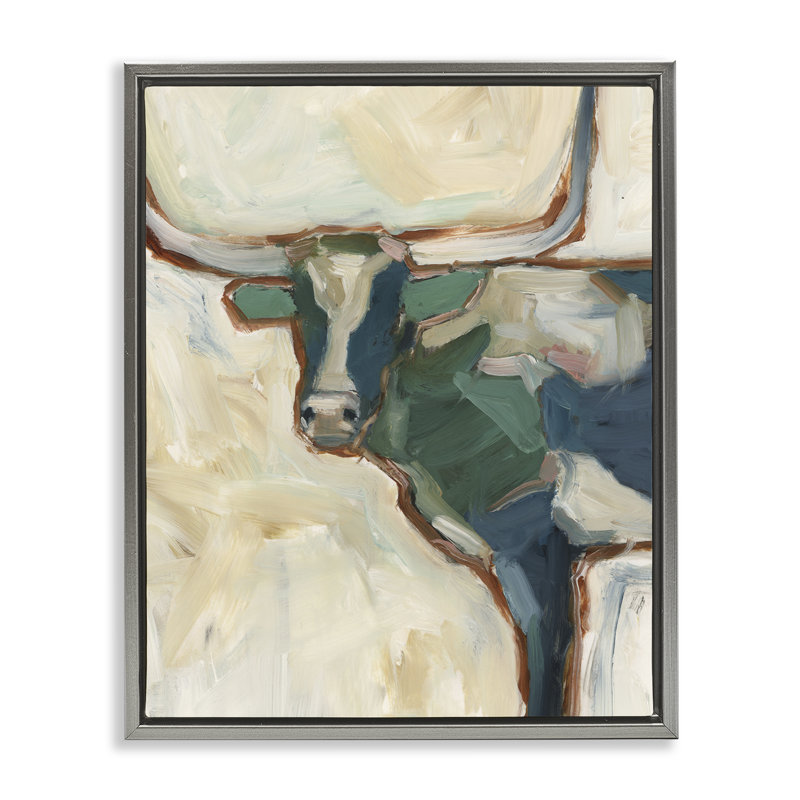 Art mural de toile Western, H 31 po x l 25 po, Cadre flottant gris lustré