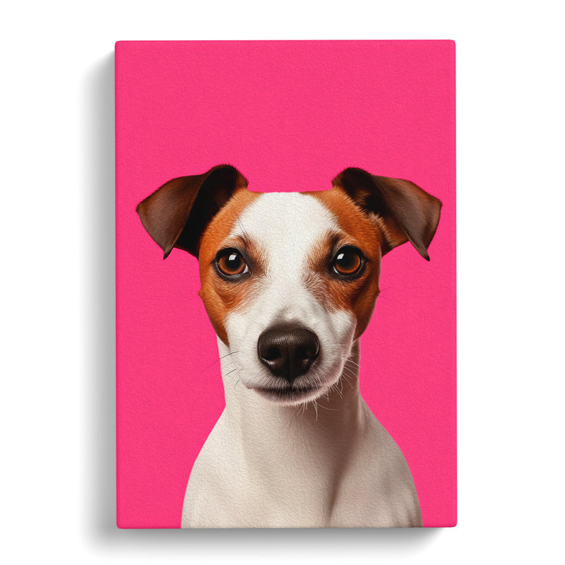 Jack Russell Minimalism - Wrapped Canvas, 50cm H x 35cm W x 3cm D