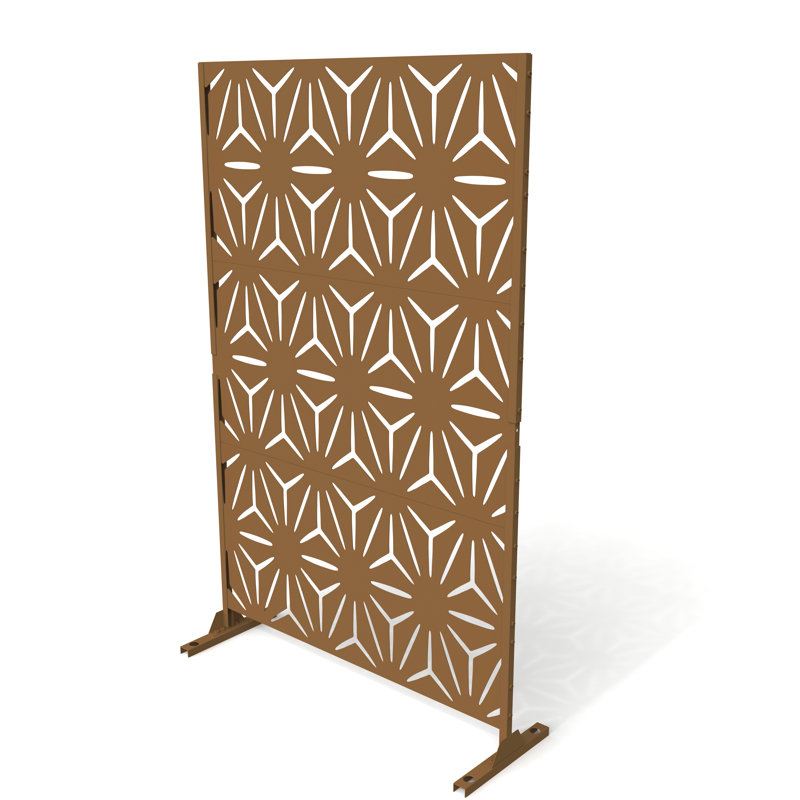 Panneau de clôture en métal 76 po x 47,2 po, Brun