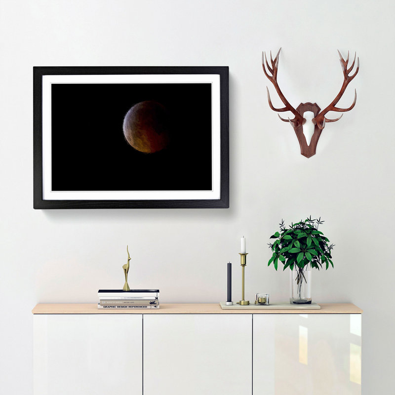 Total Lunar Eclipse - Picture Frame Painting Print, Black Framed, 36cm H x 48cm W x 2cm D