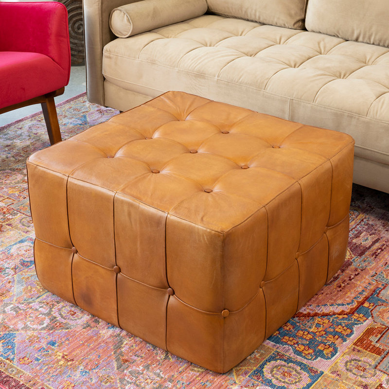 Hartlepool Leather Ottoman