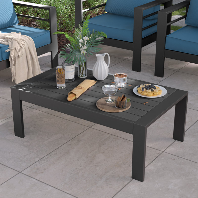 Table basse d'extérieur en aluminium, Gris
