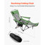 Reclining Camping Chair, 4 Adjustable Positions, Portable Folding Lounger for Adults, Mesh Beach Chair with Headrest & Foot Rest, Supports 220 lbs, Heavy Duty Camp Chairs for Patio, Green-632191796