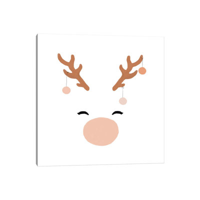 Deer And Baubles - Wrapped Canvas Painting