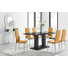 7-Piece Wood High Gloss Dining Set with 6 Upholstered Chairs and Rectangular Table