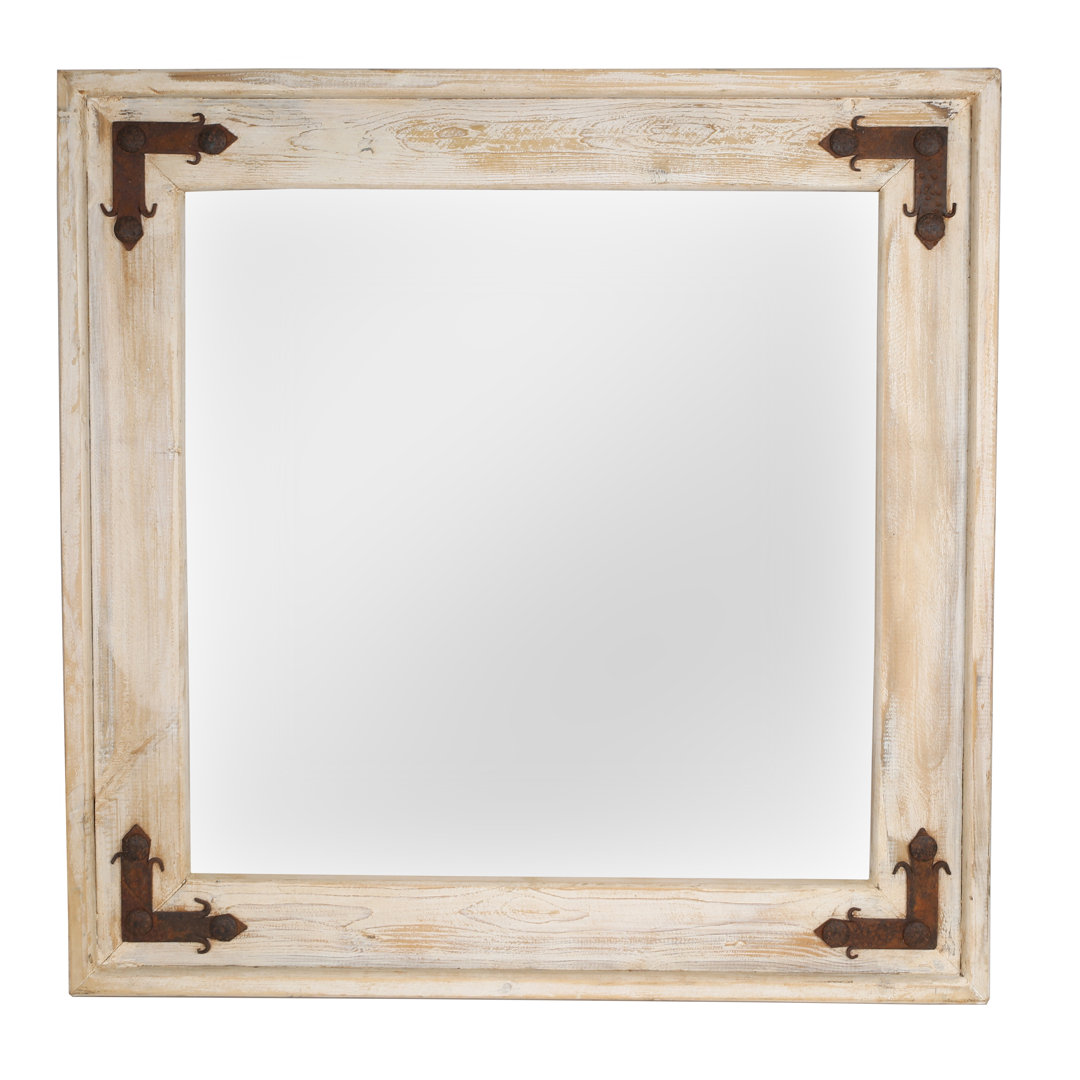 Brubaker Wood Flat Wall Mirror Loon Peak®