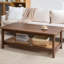 Table basse avec rangement en bois massif 47,2 po-529045738