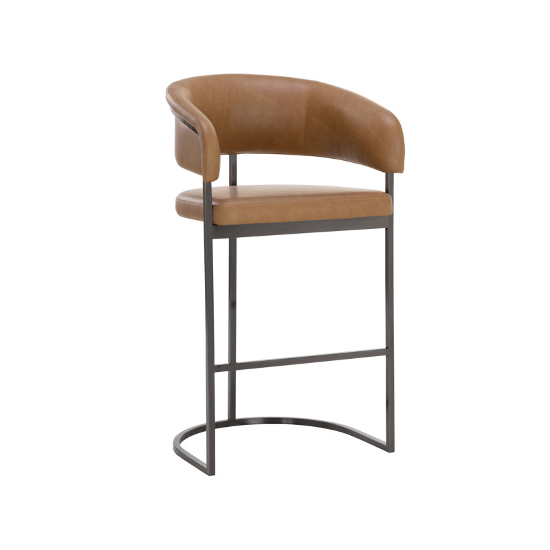 Upholstered Stool with Metal Frame, Bar Stool (30" Seat Height)