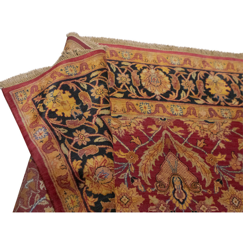Hand Knotted Wool Oriental Area Rug in Red