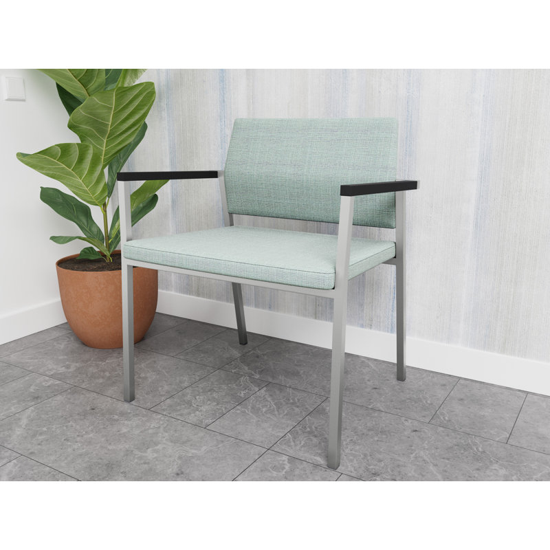 Fauteuil de réception Avon Rx, Vinyle Chambray écume de mer, Argent