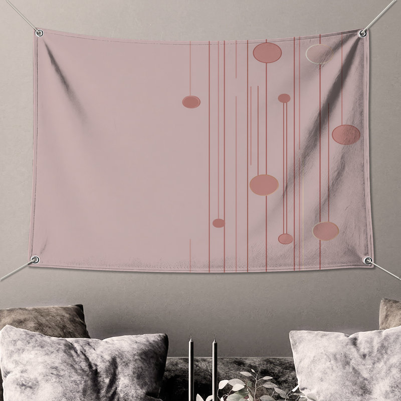 Tapisserie murale abstraite - art mural, H 68 po x l 80 po avec 4 œillets