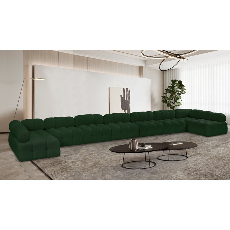 Canapé modulaire 238 po Ixora, Tissu bouclé vert