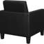 Chaise rembourrée contemporaine noire avec pieds stables et siège rembourré en mousse de style polyvalent et confortable