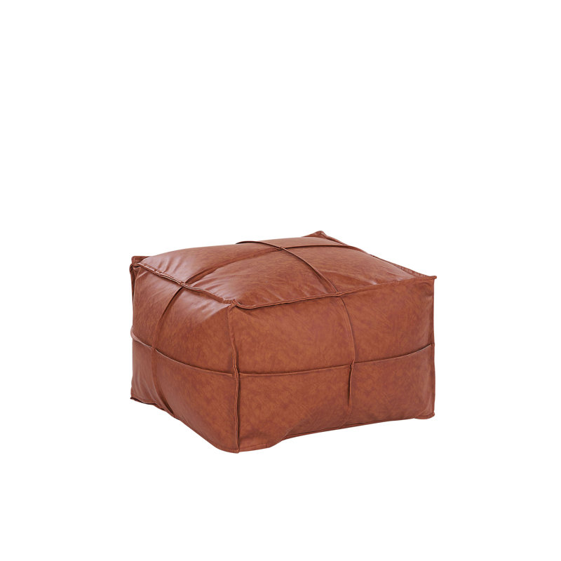 Kathleen 73cm Wide Faux Leather Square Solid Colour Pouffe Ottoman