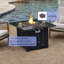 Foyer de table carré au gaz propane 32 pouces avec allumage automatique 50 000, couvercle imperméable, assemblage facile, parfait pour les terrasses, gaz d'allumage, métal et carrelage, idéal pour la cour arrière