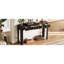 Console rustique colorée, coins arrondis, 3 tiroirs de rangement pratiques, structure robuste, style rétro pour entrée, couloir ou salon, plateau supportant 68 kg, grand tiroir de 63,5 cm, petit tiroir de 51 cm.