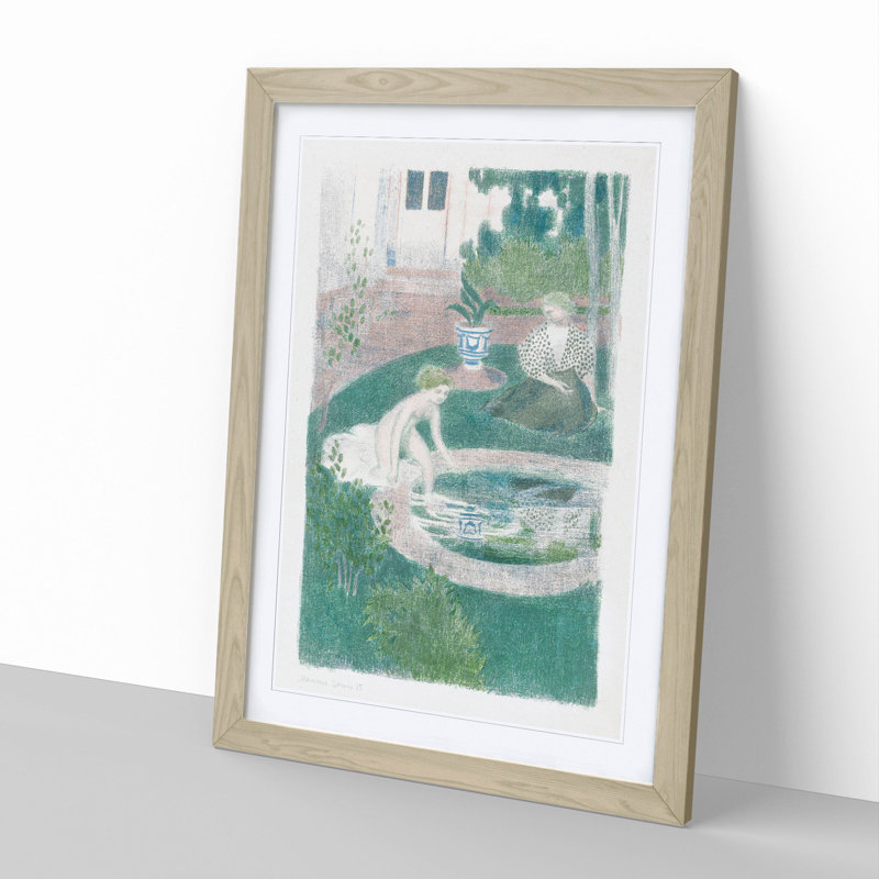 The Reflection in the Fountain by Maurice Denis - Picture Frame Painting, 48cm H x 36cm W x 2cm D, Oak Framed