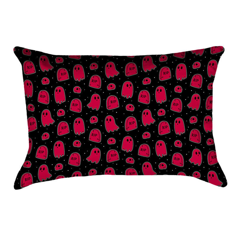 Coussin Katelyn Elizabeth, Polyester, Noir / rouge