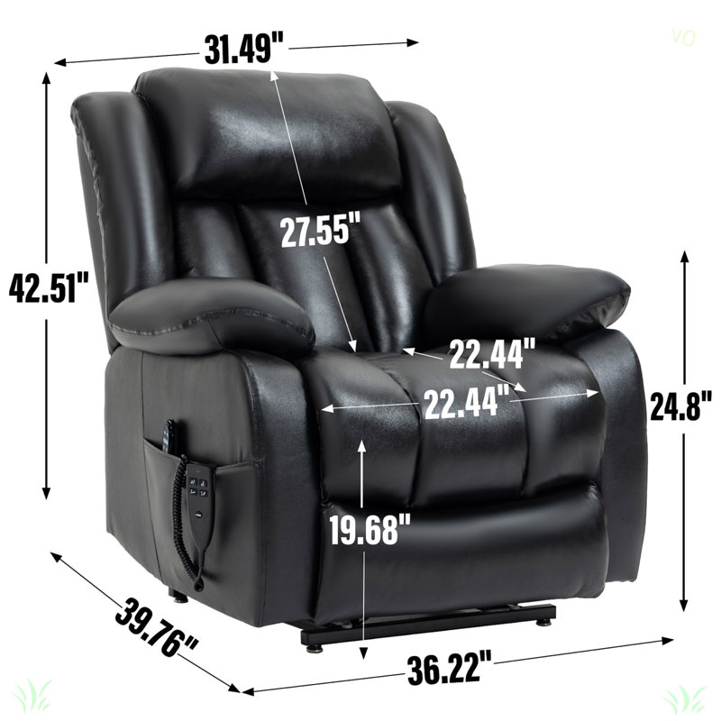 Fauteuil inclinable électrique à deux moteurs avec réglage à 8 points et chauffage lombaire de taille moyenne Infinity