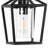 1-Light Black Lantern Pendant With Glass Shade