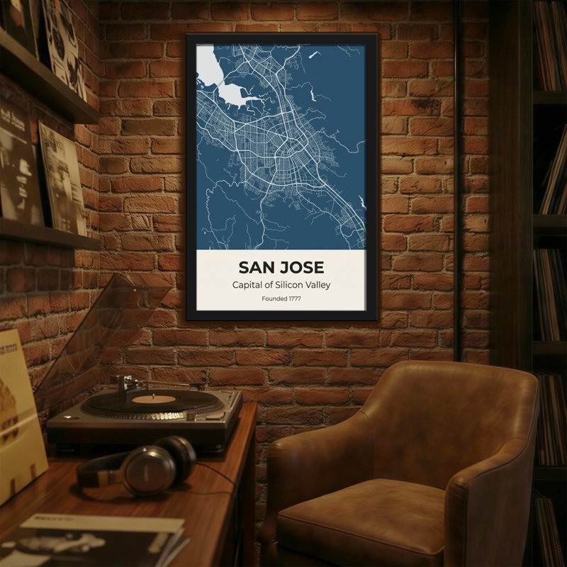 Scénario et paysages urbains, impression de carte de la ville de San Jose