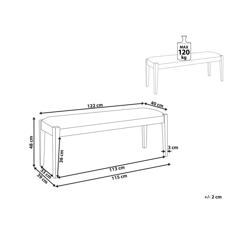 Inez Polyester Upholstered Bench
