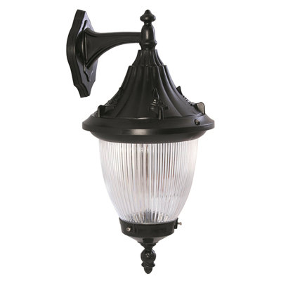 Lampe murale d'extérieur, structure en ABS noir, 11,8 po x 10,2 po x 7,9 po | Capuchon en polycarbonate, douille E27 de 40 W maximum | IP65 résistant aux intempéries, idéal pour les décors traditionnels et industriels, solution d'éclairage durable et élégante