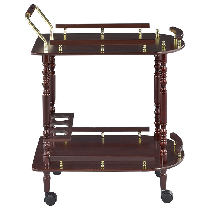 Chariot de service à 2 tablettes Merlot and Brass